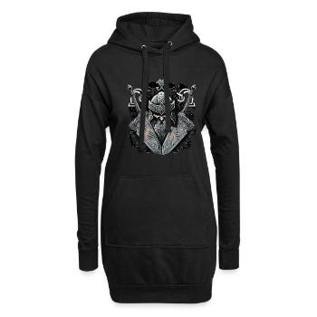 Wikinger Nordmann: Elegantes nordisches Design - Hoodie-Kleid - Schwarz - Vorne