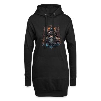 Wikinger Nordmann: Elegantes nordisches Design - Hoodie-Kleid - Schwarz - Vorne