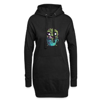 Tasse à café d’Halloween - tasse à café effrayante - Sweat-shirt à capuche long Femme - noir - Devant