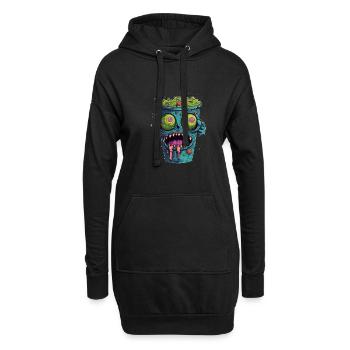 Tasse à café d’Halloween - tasse à café effrayante - Sweat-shirt à capuche long Femme - noir - Devant