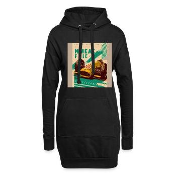Rétro Car Poster Vintage Car Old School - Sweat-shirt à capuche long Femme - noir - Devant