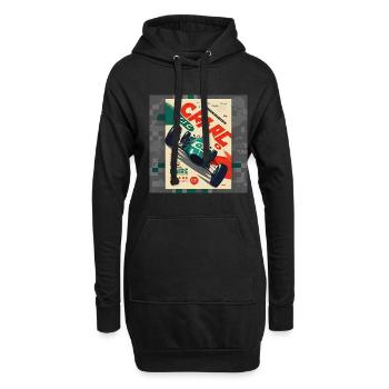 Rétro Car Poster Vintage Car Old School - Sweat-shirt à capuche long Femme - noir - Devant