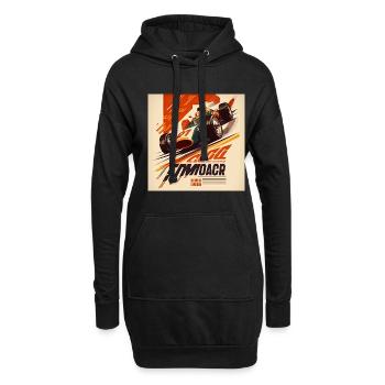 Rétro Car Poster Vintage Car Old School - Sweat-shirt à capuche long Femme - noir - Devant
