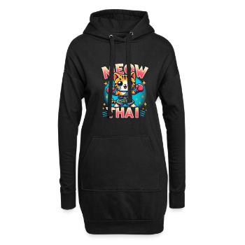 Mixed Martial Arts Meow Thai Muay Thai Cat - Hoodie-Kleid - Schwarz - Vorne