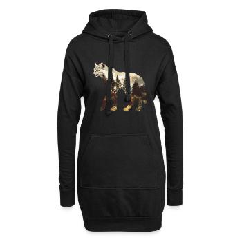 Lynx - Sweat-shirt à capuche long Femme - noir - Devant