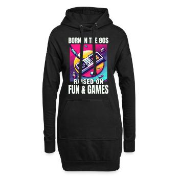 Retro-Videospiel-Controller-Kunst der 80er Jahre: Ein Nostalgiker - Hoodie-Kleid - Schwarz - Vorne