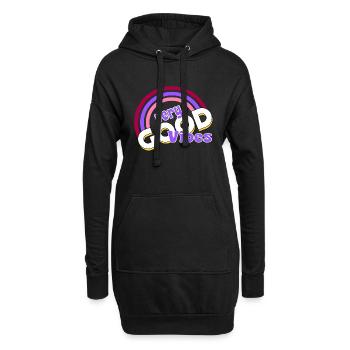 good vibes Regenbogen - Hoodie-Kleid - Schwarz - Vorne