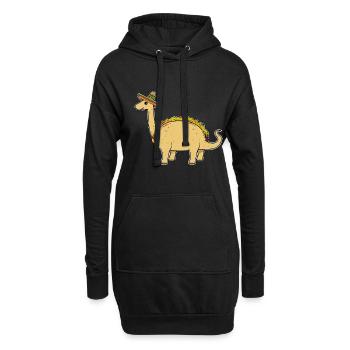 Tacosaurus Taco Dinosaure Drôle WordPlay Enfant - Sweat-shirt à capuche long Femme - noir - Devant