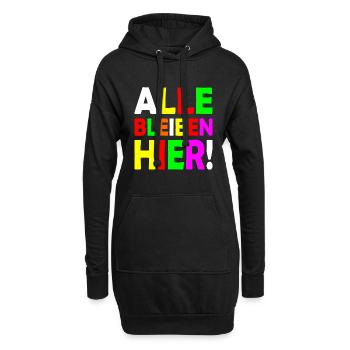 Alle bleiben hier - Hoodie-Kleid - Schwarz - Vorne