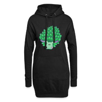 Blattschaf - Hoodie-Kleid - Schwarz - Vorne