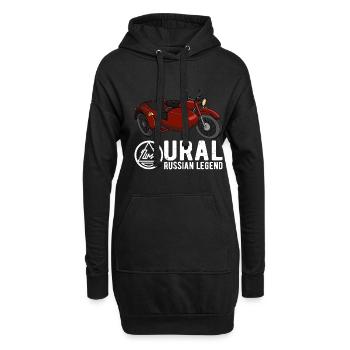 Oural Légende russe Dnepr URSS Moto - Sweat-shirt à capuche long Femme - noir - Devant