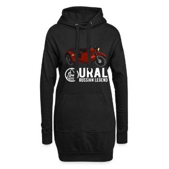 Oural Légende russe Dnepr URSS Moto - Sweat-shirt à capuche long Femme - noir - Devant