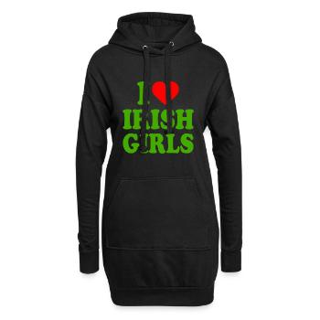 I love irish girls - Sweat-shirt à capuche long Femme - noir - Devant