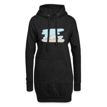 Illustriertes Design mit Viscacha - Hoodie-Kleid - Schwarz - Vorne