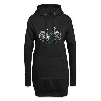 Fahrrad - Hoodie-Kleid - Schwarz - Vorne