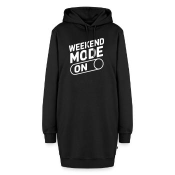 Weekend Mode On - Hoodie-Kleid - Schwarz - Vorne