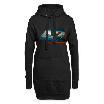 42 sonne u wolken douglas universum antwort frage - Hoodie-Kleid - Schwarz - Vorne