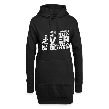Rollstuhl Rollstuhlfahrer Rollstuhlfahrerin Rolli - Hoodie-Kleid - Schwarz - Vorne