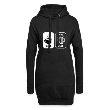 Bier Kaffee Liebhaber Bierpong Spruch Zitat - Hoodie-Kleid - Schwarz - Vorne