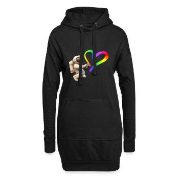 Un astronaute pulvérise des graffitis sur le cœur LGBTQ - Sweat-shirt à capuche long Femme - noir - Devant