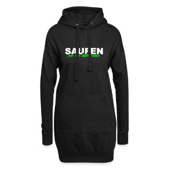 Saufen für den Weltfrieden - Hoodie-Kleid - Schwarz - Vorne