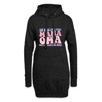 Ich Habe Zwei Titel Mama muttertag geschenk - Hoodie-Kleid - Schwarz - Vorne