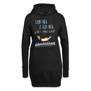 Libérée Délivrée Divorcée Humour Femme - Sweat-shirt à capuche long Femme - noir - Devant