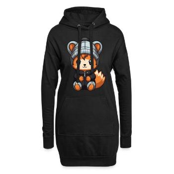 Bande dessinée d’hiver écureuil - Sweat-shirt à capuche long Femme - noir - Devant