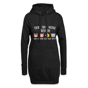 Tiere sind meine freunde Vegan Geschenk Plant - Hoodie-Kleid - Schwarz - Vorne