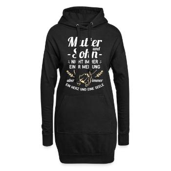 Mutter und Sohn - Ein Herz und eine Seele - Hoodie-Kleid - Schwarz - Vorne