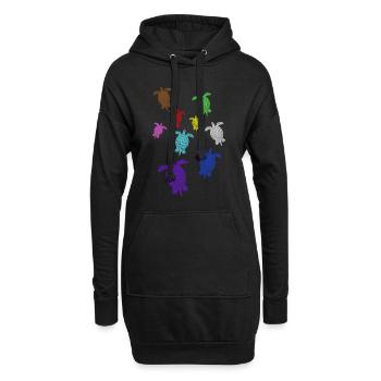 Schildkröten Turtle - Hoodie-Kleid - Schwarz - Vorne