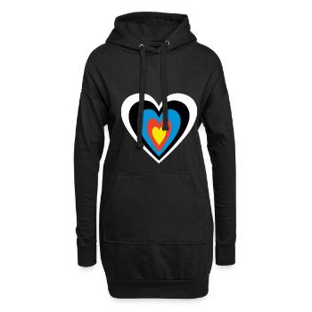 Motif de tir à l'arc cible coeur - Sweat-shirt à capuche long Femme - noir - Devant