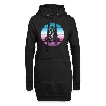 Quad-biker quad fahrer ATV Retro cadeau - Sweat-shirt à capuche long Femme - noir - Devant