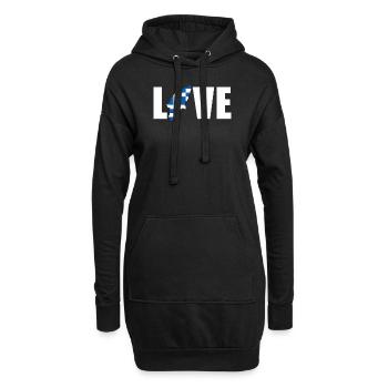 Rhodos Karte Griechische Insel Urlaub Geschenk - Hoodie-Kleid - Schwarz - Vorne