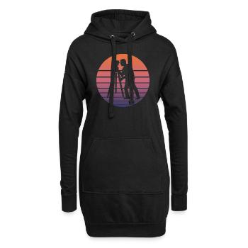 Géomètre Géomètre Rétro Cadeau - Sweat-shirt à capuche long Femme - noir - Devant