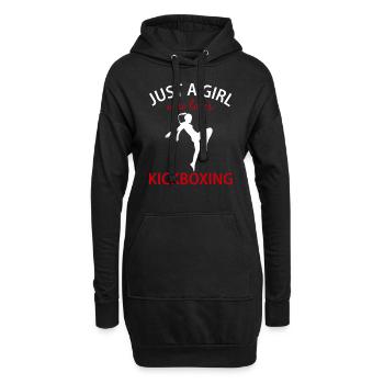 Kickboxerin Spruch Geschenk Damen Mädchen - Hoodie-Kleid - Schwarz - Vorne