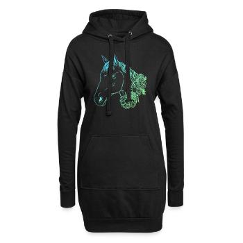 Majestic Horse - Le cœur d’un cavalier - Sweat-shirt à capuche long Femme - noir - Devant