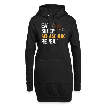 Eat Sleep Schaschlik Repeat Lebensstil Geschenk - Hoodie-Kleid - Schwarz - Vorne