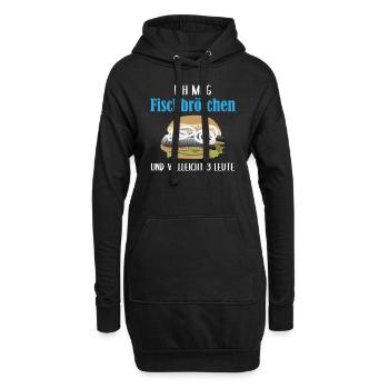 Fischbrötchen & 3 Leute - Soziale Diät Geschenk - Hoodie-Kleid - Schwarz - Vorne