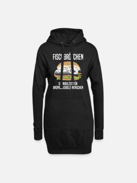 Fischbrötchen für Feinschmecker Geschenk - Hoodie-Kleid - Schwarz