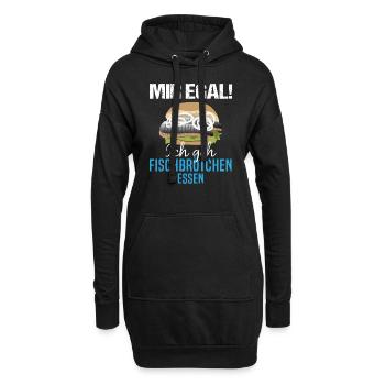 Mir Egal! Fischbrötchen als Lösung Geschenk - Hoodie-Kleid - Schwarz - Vorne