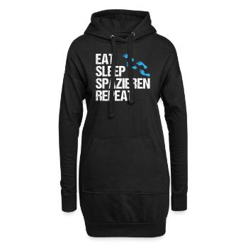 Tägliche Routine Spaziergang Liebhaber Geschenk - Hoodie-Kleid - Schwarz - Vorne
