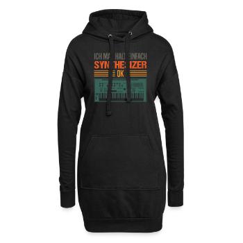 Einfache Synthesizer Liebe Musik Geschenk - Hoodie-Kleid - Schwarz - Vorne