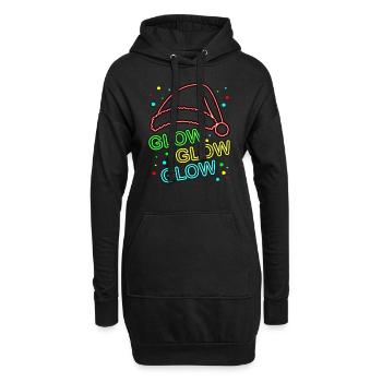 Glow Glow Glow Chapeau de Père Noël lumineux - Sweat-shirt à capuche long Femme - noir - Devant