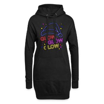 Glow Glow Glow Chapeau de Père Noël lumineux - Sweat-shirt à capuche long Femme - noir - Devant