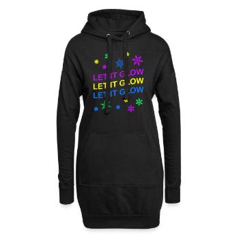 Let it Glow Bunte Schneeflocken Festlich - Hoodie-Kleid - Schwarz - Vorne