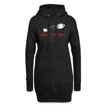 Merry Christmas Football-Zug Schlitten - Hoodie-Kleid - Schwarz - Vorne