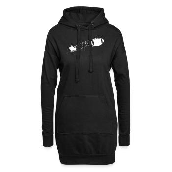 Train de football traîneau de Noël Fantaisie - Sweat-shirt à capuche long Femme - noir - Devant