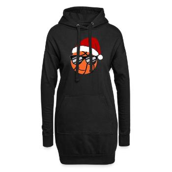 Cool Basketball Weihnachten Sonnenbrille - Hoodie-Kleid - Schwarz - Vorne