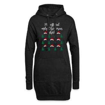 Lustiger Weihnachtswald Weihnachtsshirt - Hoodie-Kleid - Schwarz - Vorne
